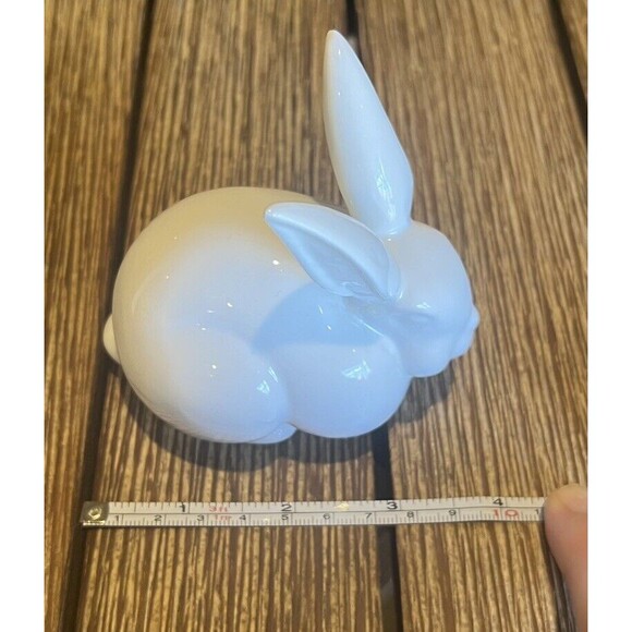 Vintage Dept 56 Porcelain White Bunny Figurine EASTER Rabbit - Picture 11 of 12